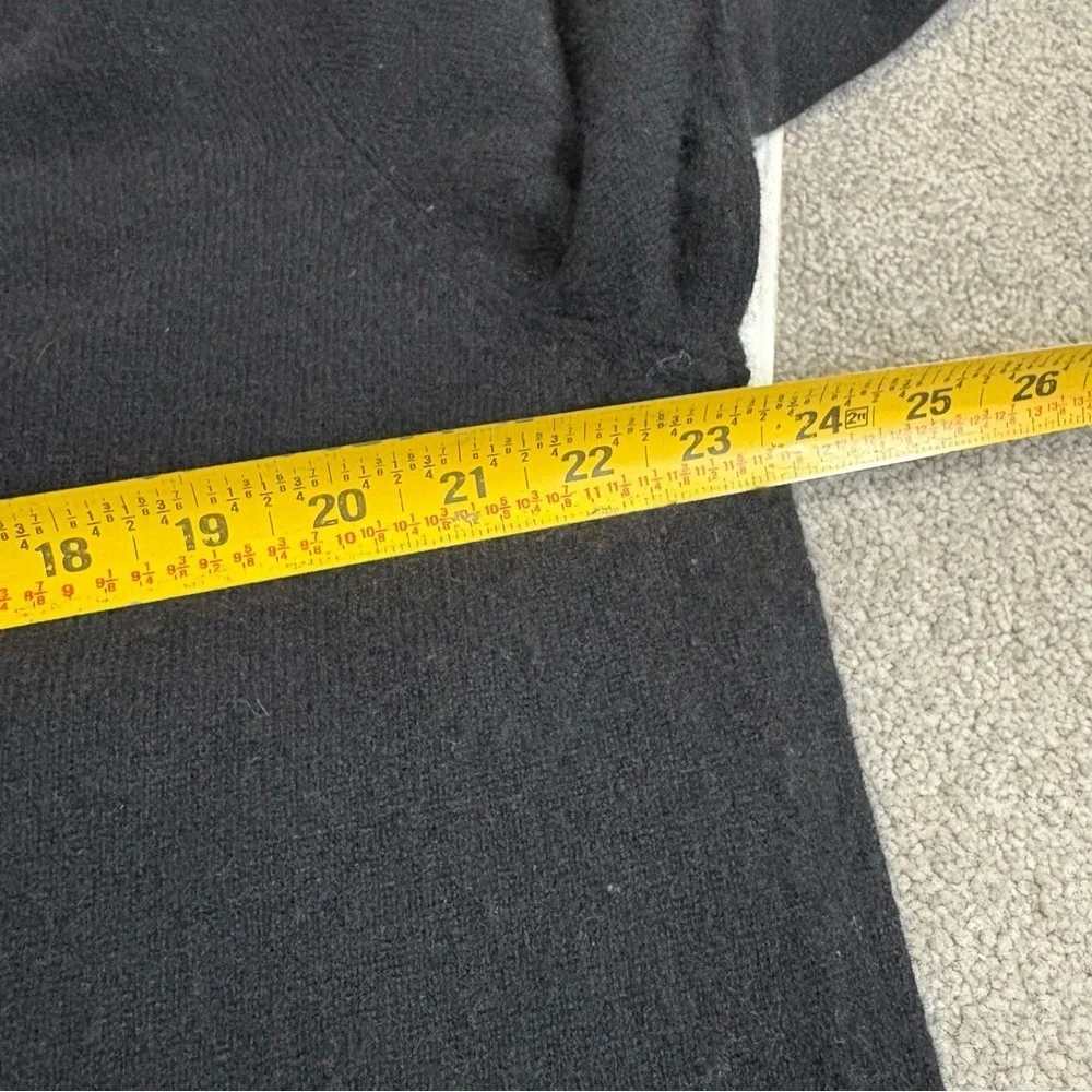 White + Warren Men 70% Wool 30% Cashmere V Neck Black Sweater Size XL Soft Cozy